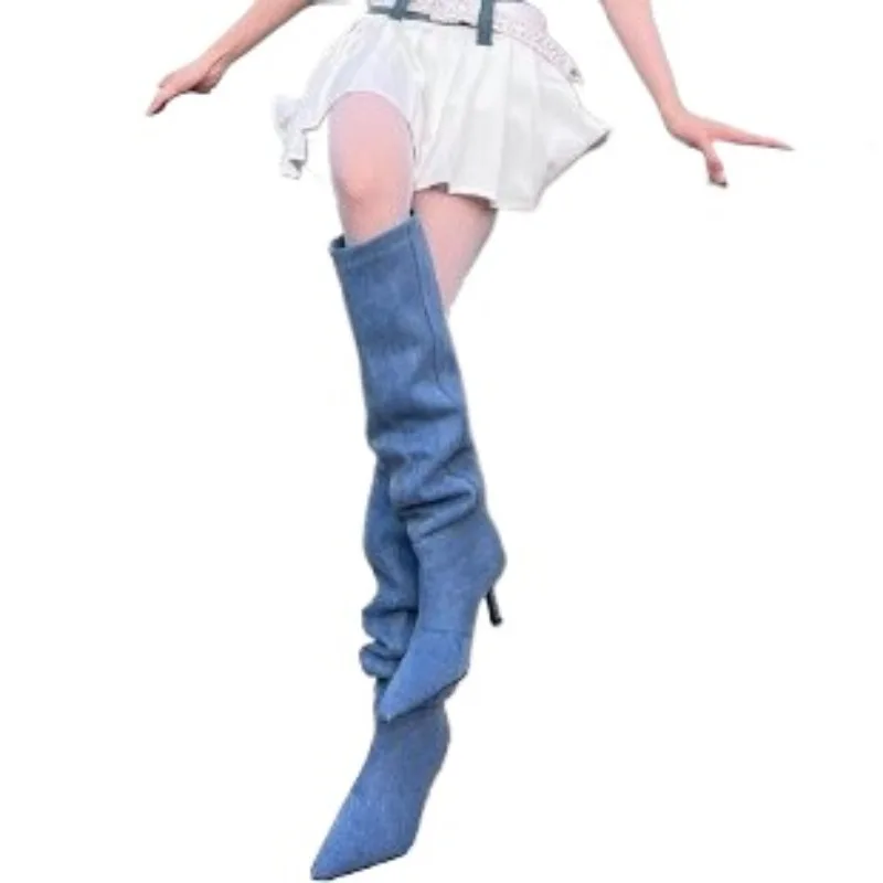 Новинка 2024 женская обувь женские сапоги до колена элегантные современные