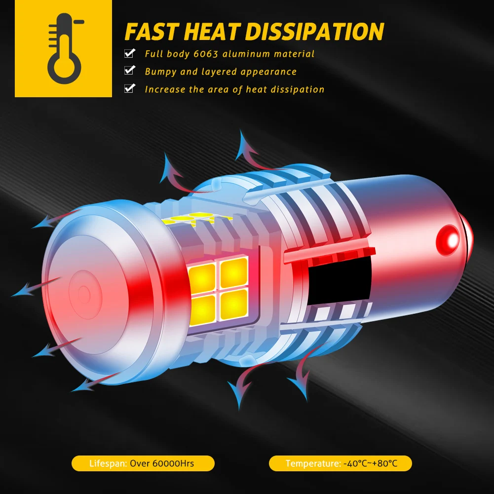 2 шт. лампы для указателей поворота 1156 BA15S BAU15S