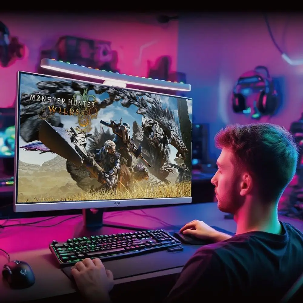 Фото Светодиодная RGB-лампа для создания атмосферы с сенсорным управлением, музыкальным ритмом и функцией диммирования, подвесная лампа для экрана №4