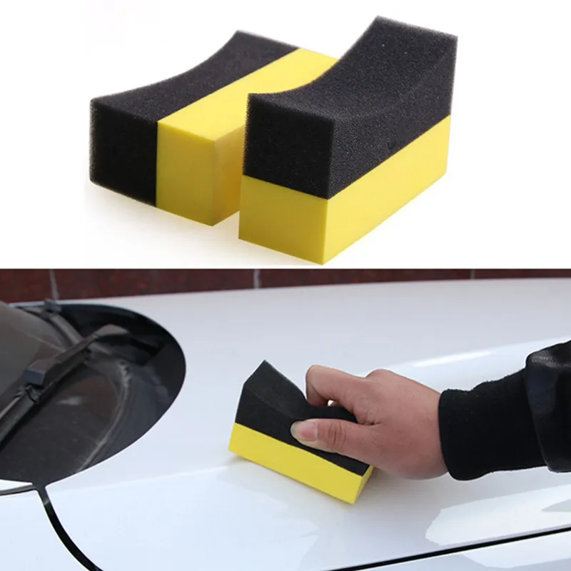 

Car Cleaning Composite PE Multi-purpose Corner Rubbing Wax EVA Sponge Crescent Tire Brush Auto Multi-Functional Cleaning Tools