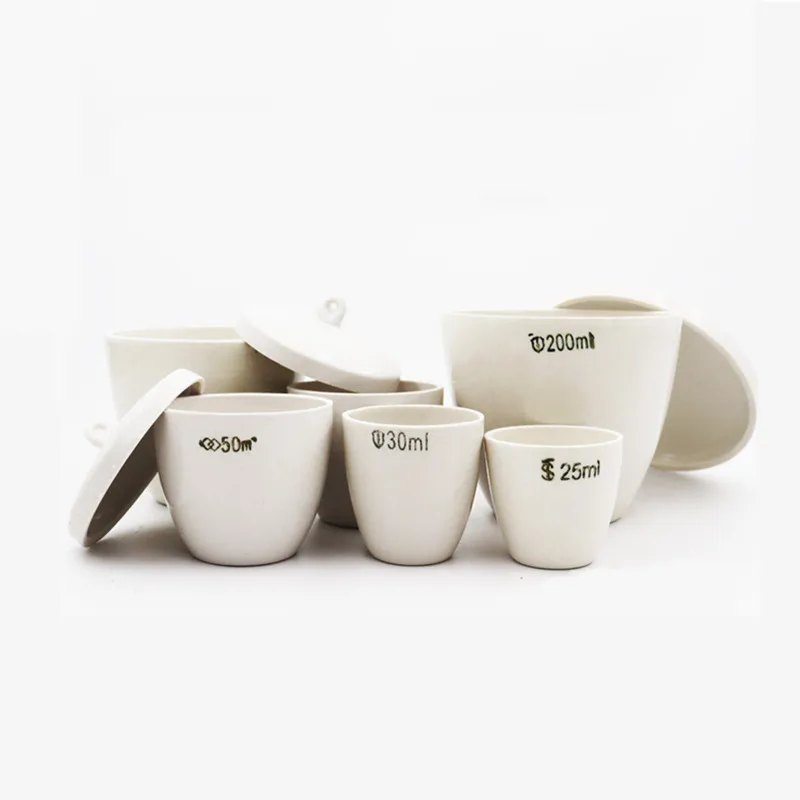 

All size available 5ml to 300ml Porcelain crucible lab 1/2/5/10pcs ceramic crucible with lid for school labratory experiment