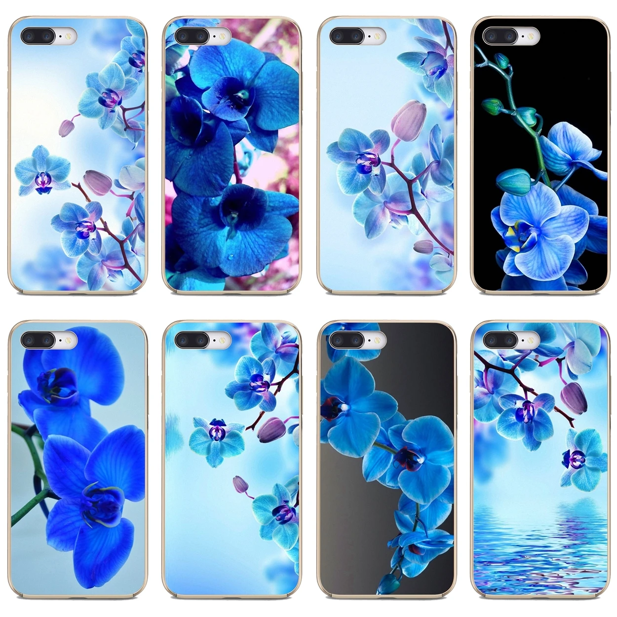 For Xiaomi Pocophone iPod Touch 6 5 F1 For Samsung Galaxy Grand Core Prime Silicone Covers Blue Orchid Flower Artwork