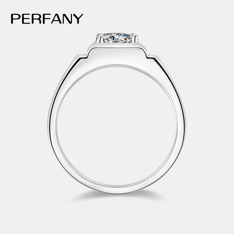 PERFANY 12CT кольцо с муассанитом для мужчин S925 чистое серебро сверкающий бриллиант властное обручальное кольцо роскошные свадебные украшения подарок (art.: 3920cd1639eea) - 3920cd1639eea
