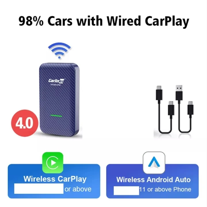 

Carlinkit 4 Wireless Android Auto CarPlay Dongle For Passat Golf Aud Opel Lexus Chevrolet Honda Renault MG 98% Car BT 5G WiFi