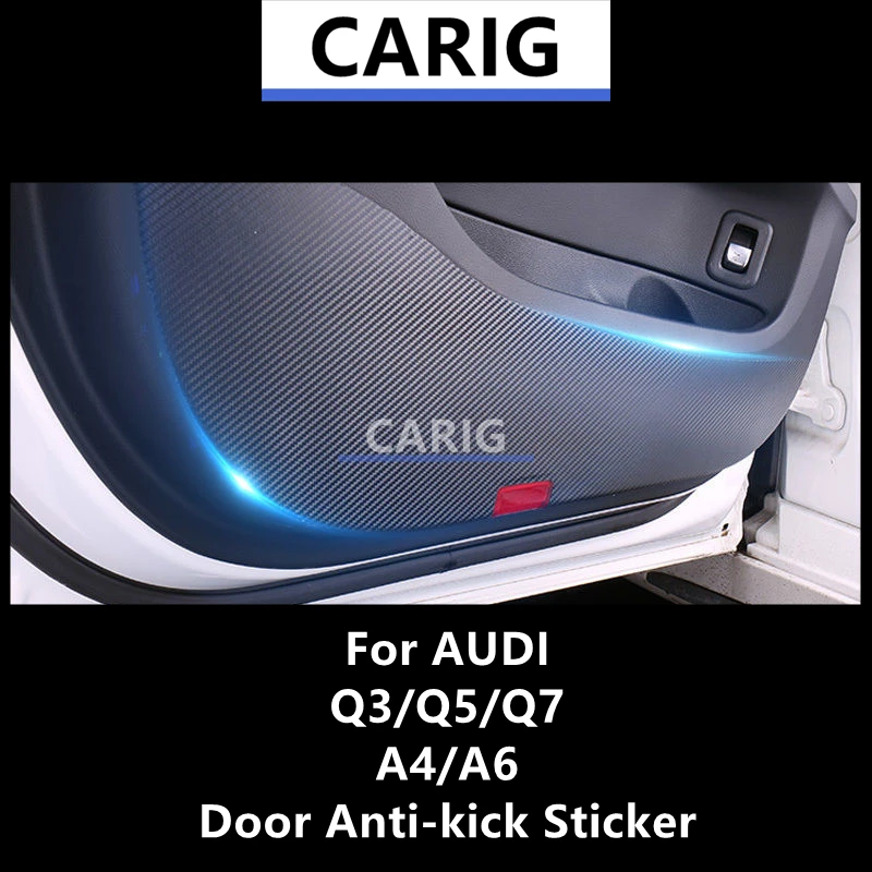 

Наклейка на дверь для AUDI Q3/Q5/Q7/A4/A6, Модифицированная пленка из углеродного волокна для салона автомобиля, модификация аксессуаров