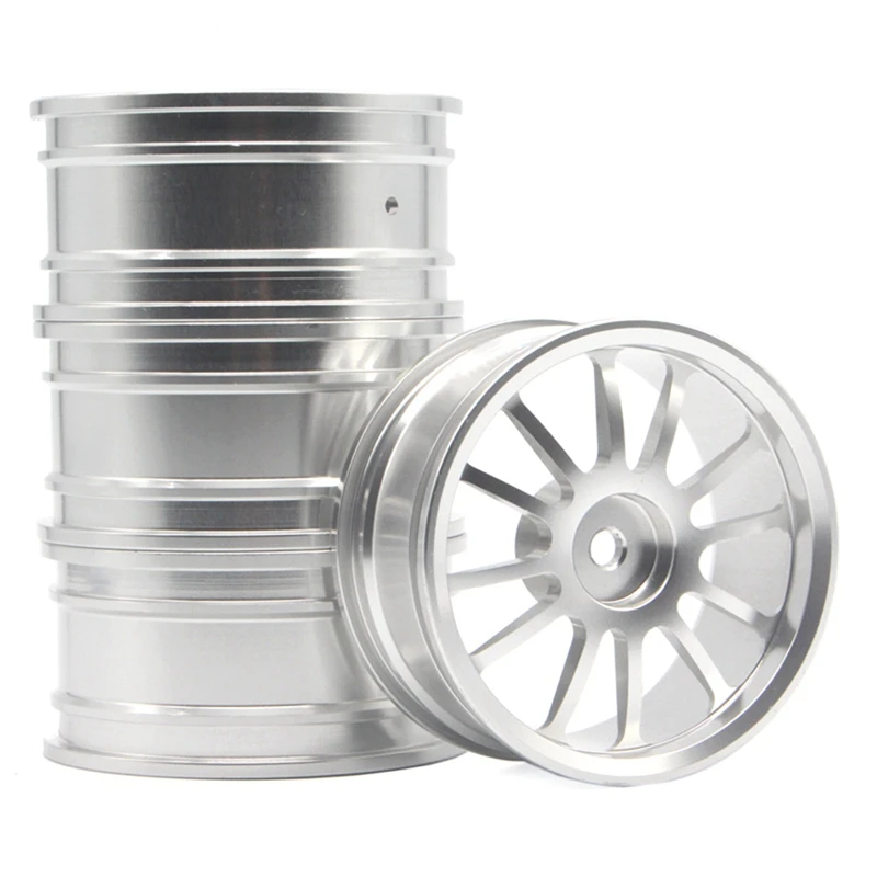 

4 Pcs Universal 1.9-Inch Aluminum Alloy Wheel Suitable For 1/10 SCX10 Simulation Flat Sports Car