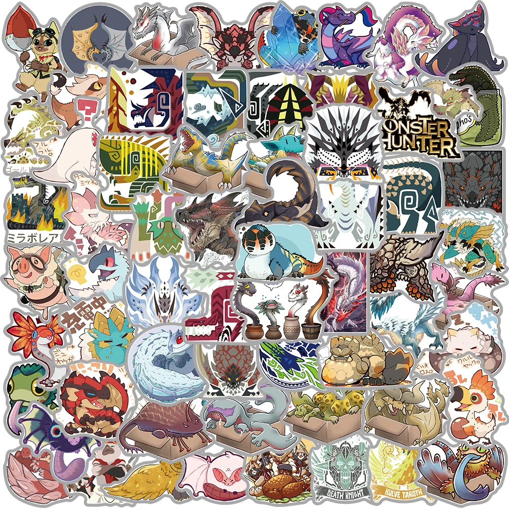 

10/30/50PCS 2022 Monster Hunter Nostalgia Cartoon Travel Cafe Bar Decoration Salon Suitcase Guitar Luggage Laptop phone Stickers