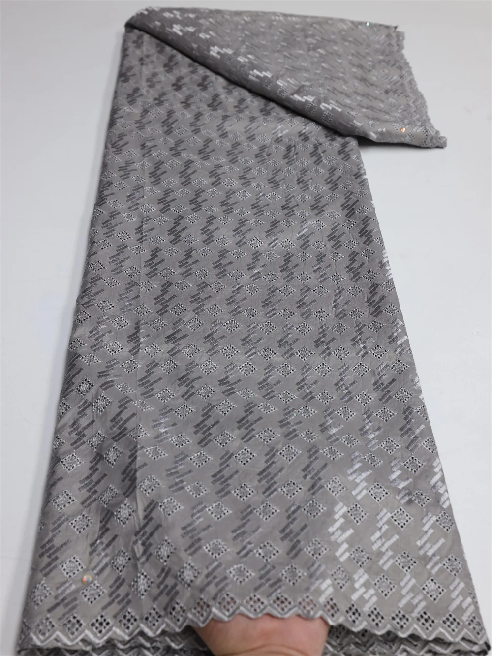 NI.AI африканские хлопчатобумажные кружевные ткани Embroid 5 ярдов нигерийские