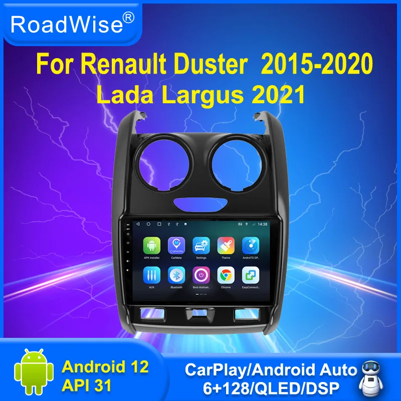 

Roadwise Android Car Radio Multimedia Player For Renault Duster 2015-2020 Lada Largus 2021 4G DVD GPS 2 din BT Carplay autoradio