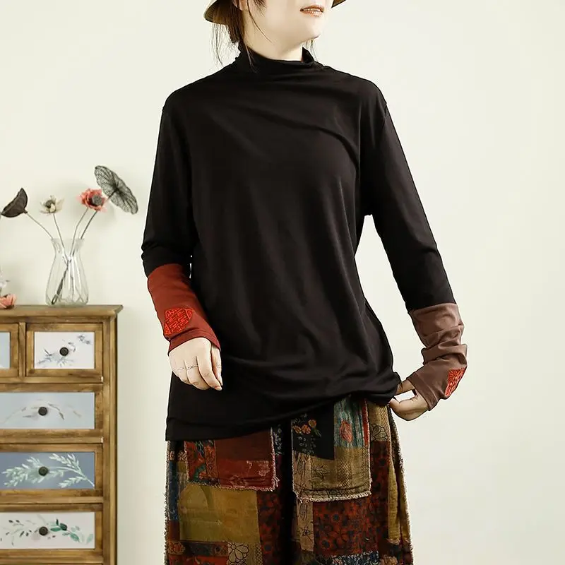 Двусторонний флисовый топ-поло с воротником-черепаховым воротником женский топ