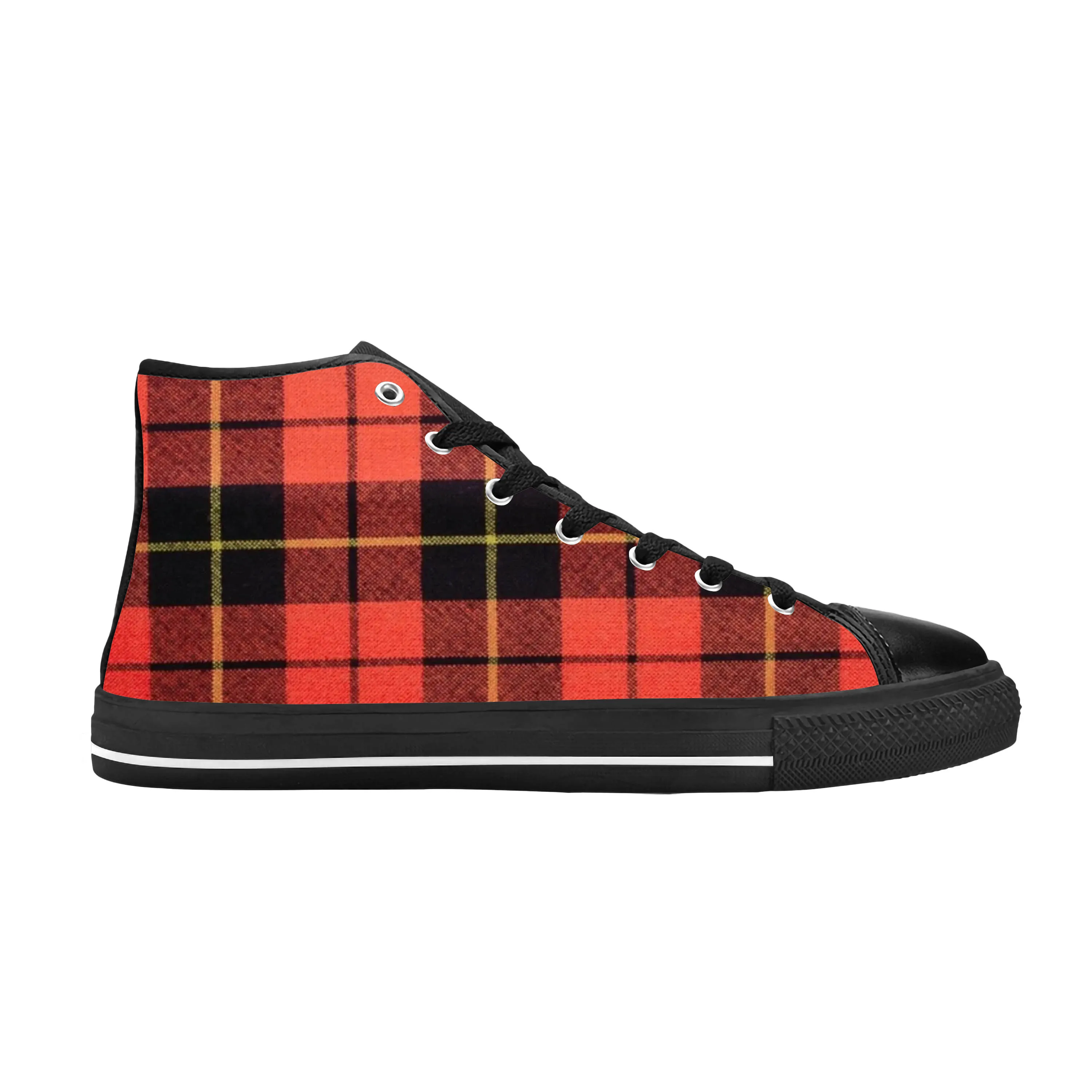 

Wallace Scottish Stewart Clan Tartan Plaid Modern Casual Cloth Shoes High Top Comfortable Breathable 3D Print Men Women Sneakers