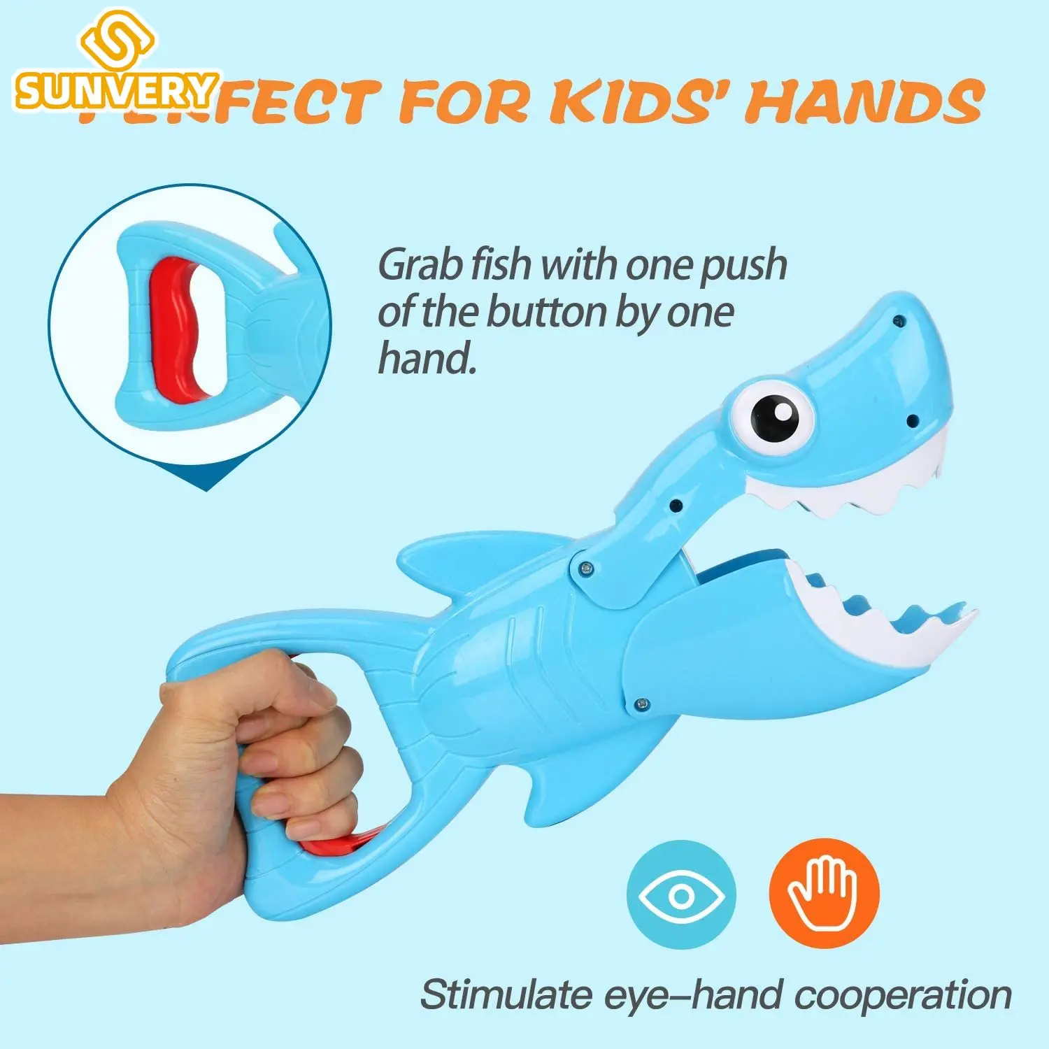 Игрушки для купания SUNVERY Shark захватывающие зубы включают 4 рыбки мальчиков и