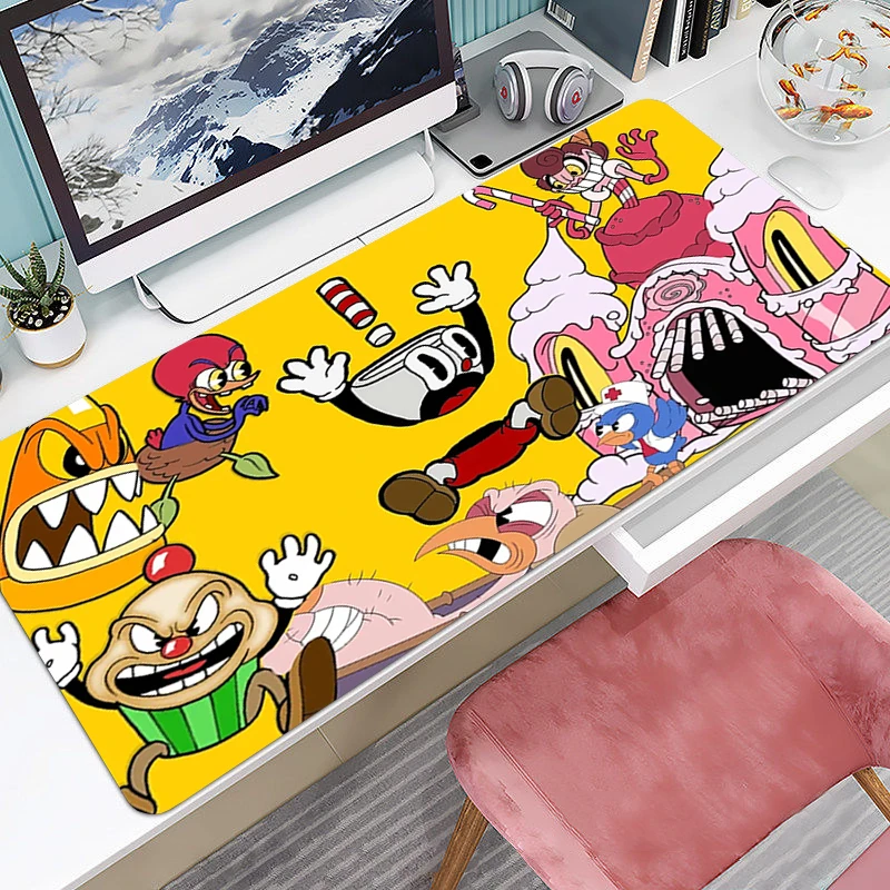 

Gaming Mouse Mat Laptop Cuphead Kawaii Pad Gamer Mousepad Pads Pc Accessories Mause Keyboard Mats Cabinet Deskmat Laptops Rubber