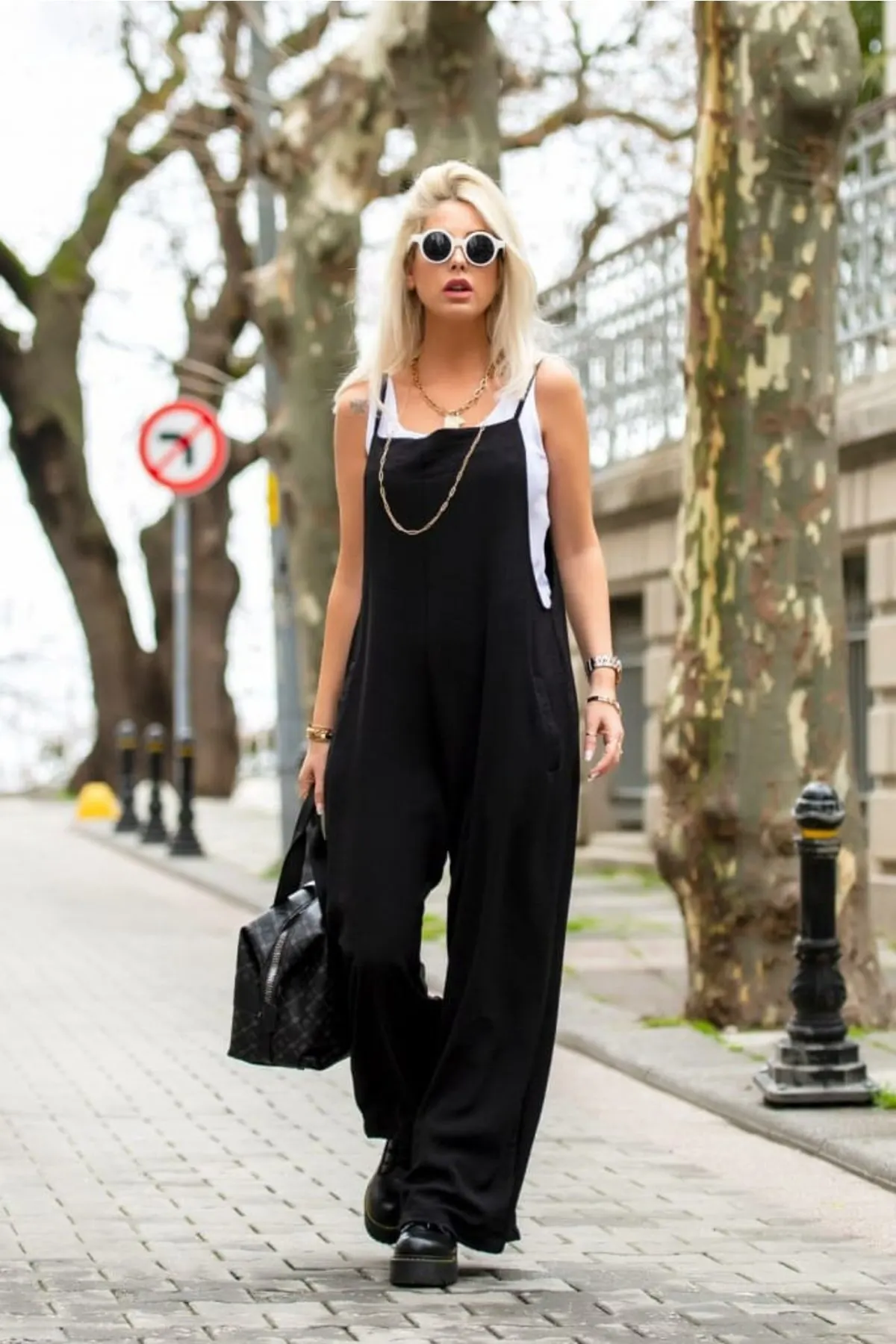 

Женский блестящий черный Модный Стильный комбинезон aerostin из качественной ткани без рукавов с мешковатыми брюками