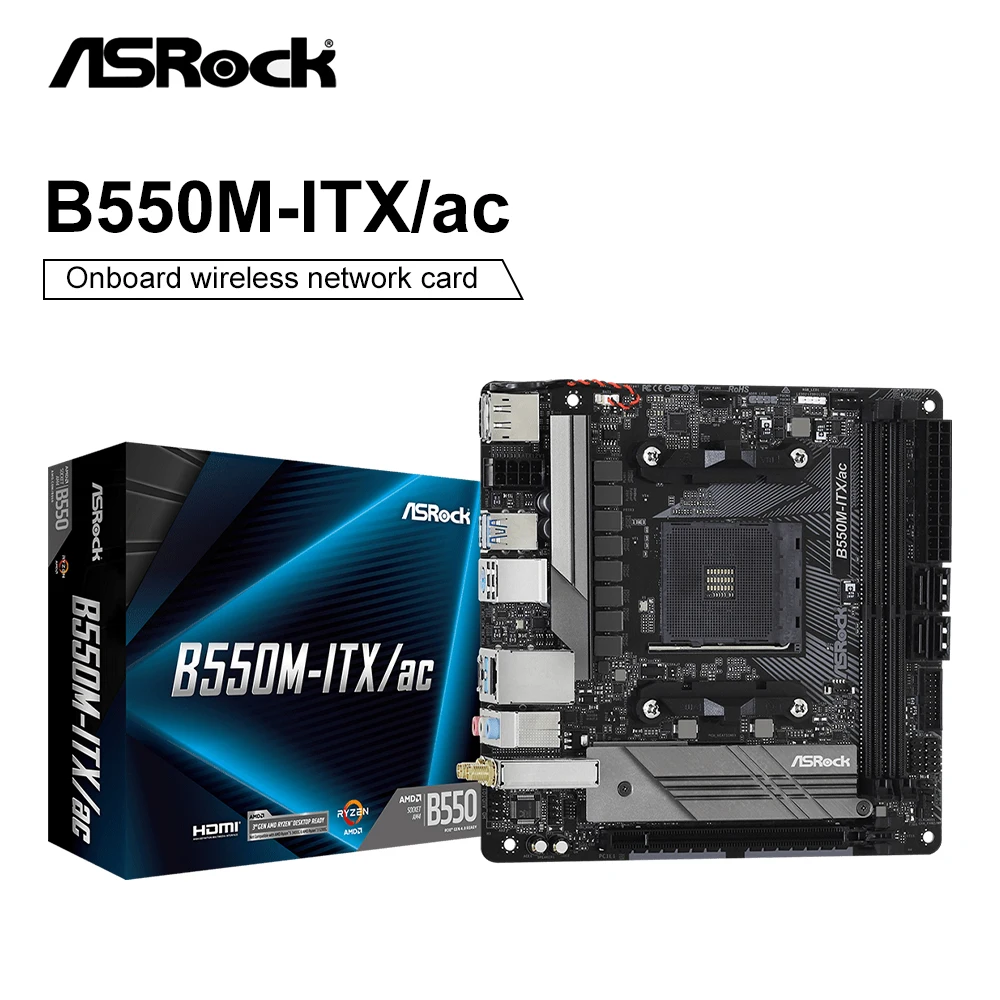 

ASROCK новая материнская плата B550M ITXAC MiNi-ITX B550M DDR4 64 Гб B550 AM4 поддерживает AMD Ryzen 5 Ryzen 7 Ryzen 9 CPU placa mae