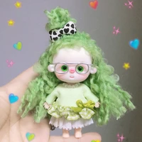 10cm girl bjd toys fully handmade mini resin doll lucky pig bjd doll movable joint 3d green eyes children toys birthday gift