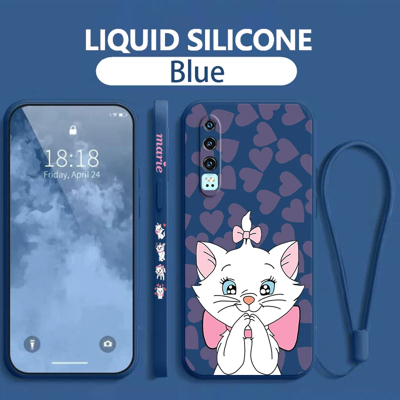 

Cute The Aristocats Marie Cat Huawei Phone Case For Y9S Y9A Y9 Nova Y70 9 8 P50 P40 P30 P20 Pro Lite E 5G Liquid Left Rope