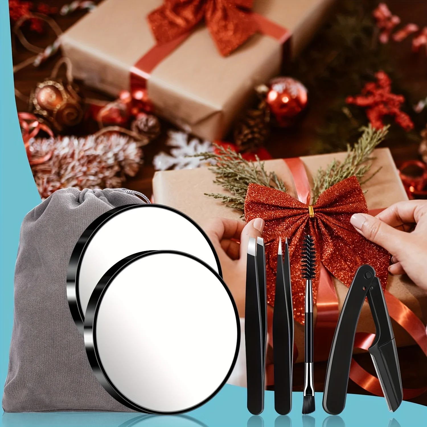 1/3/6 шт. увеличительное зеркало и набор пинцетов для бровей зеркала макияжа с