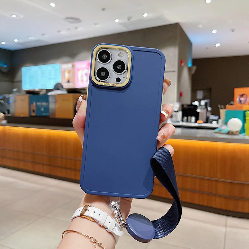 

Luxury Cute Lanyard Liquid Silicone Phone Case For iPhone 14 13 12 11 Pro SE XS Max XR X 8 7 Plus Ultra-thin Necklace Rope Cover