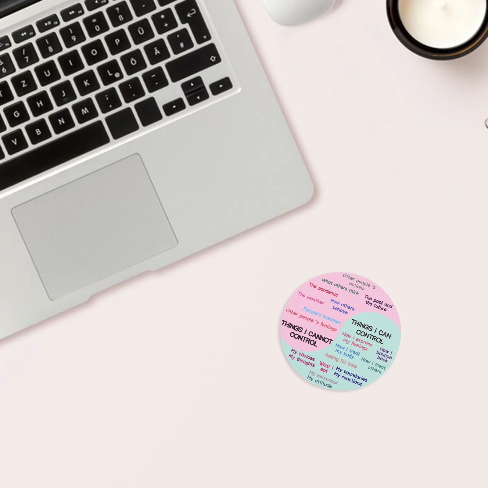 Магнитные эмоциональные наклейки Инь Ян рабочий ноутбук колесо резиновая