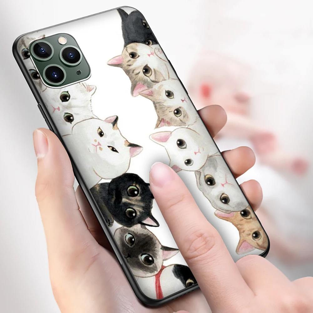 F8 Comics Cat Meow Lovely Soft Silicone Case for Samsung Galaxy S7 8 9 10 20 Plus FE Ultra Lite Edge Caver