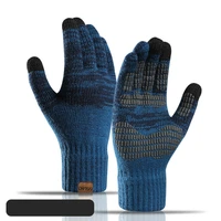 large size men autumn winter with velvet color offset printing touch screen protection warm gloves