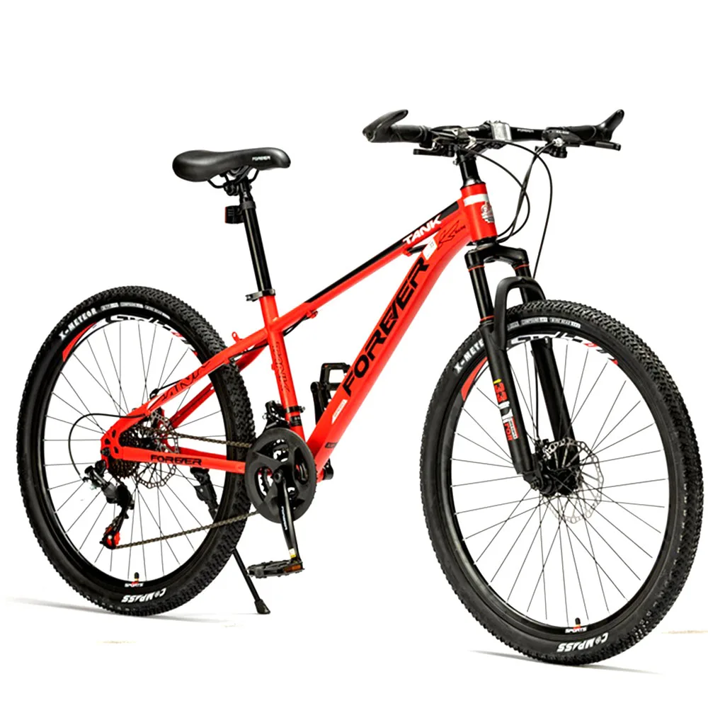 

21/24/27 Speed Mountain Bike 24 Inches Spoke Wheel Dual Disc Brake Carbon Steel Load 120kg Comfort Bicycle
