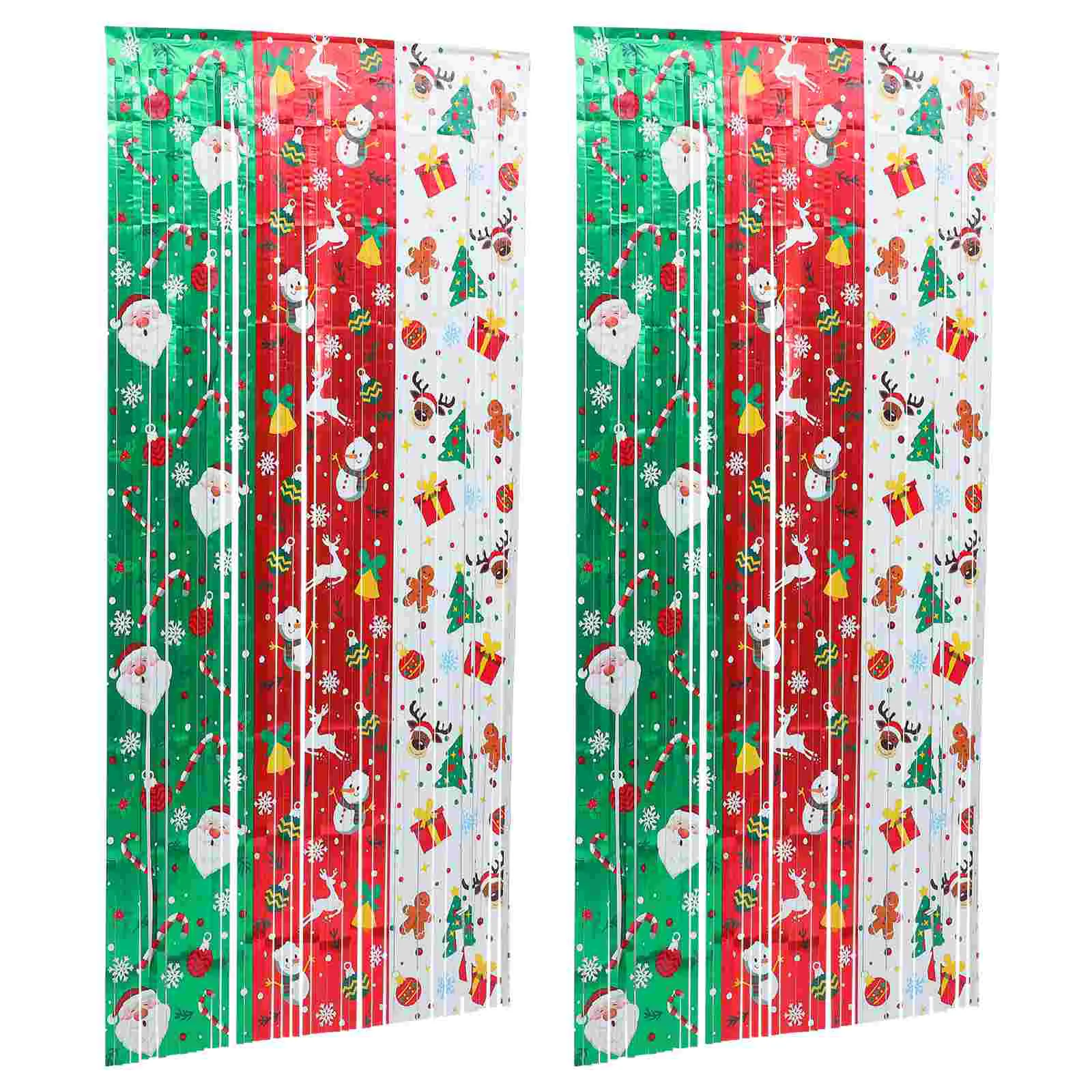 

2 Pcs Metallic Line Curtain Fringe Curtains Party Decorations The Pet Christmas
