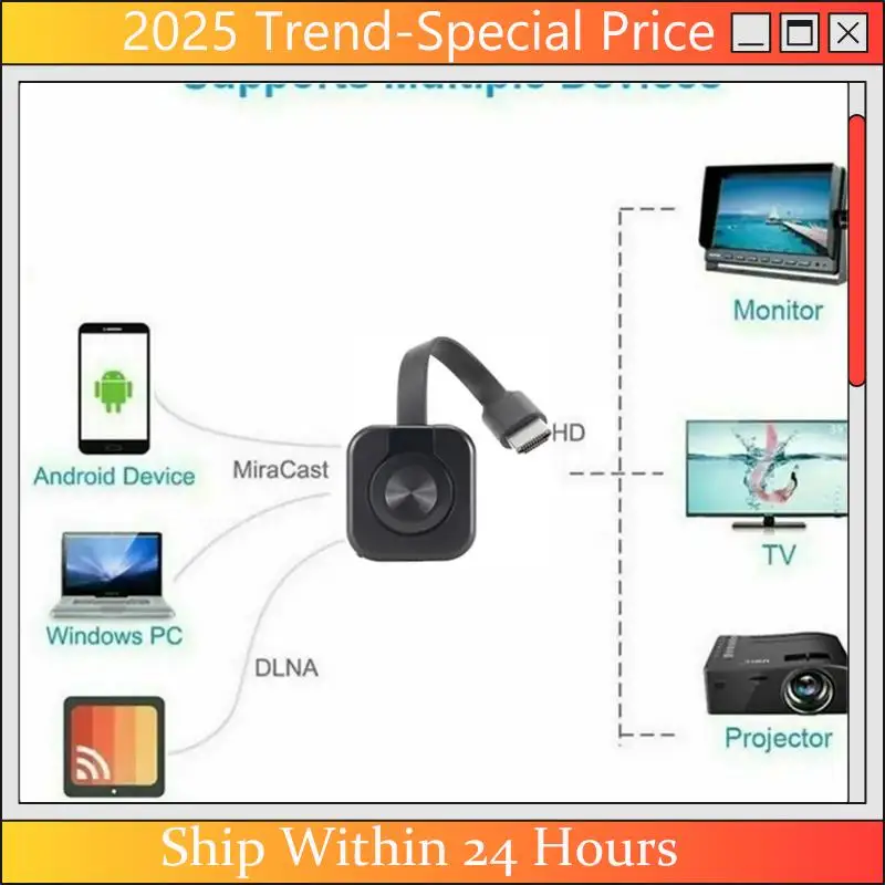 Фото CHYY Top W13 TV Stick ТВ-ключ-приемник HD для Mirascreen для Miracast HDTV Display Dongle TV Stick для Ios Android №4