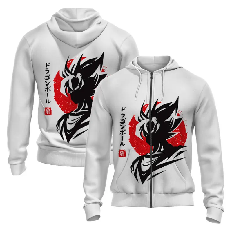 

Cartoon Anime Hoodies Men Women Children 3D Printed Streetwear DBZ Dragon Ball Zipper Sweatshirts Boy Girl Kids Jackets Coat