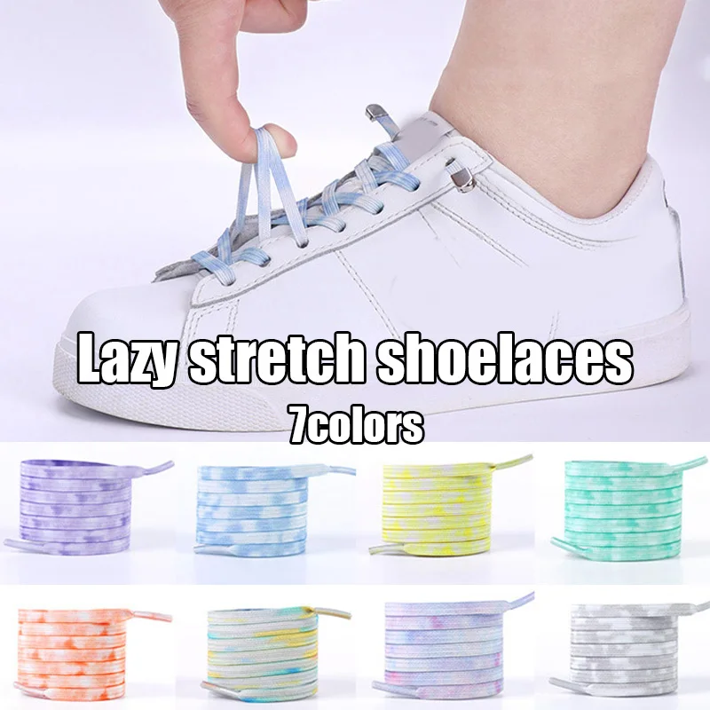 

1Pair No Tie Shoelaces Flat Elastic Shoe Laces Kids Adult Sneakers Shoelace Quick Lazy Laces Shoe Strings Tie Rope Accessories