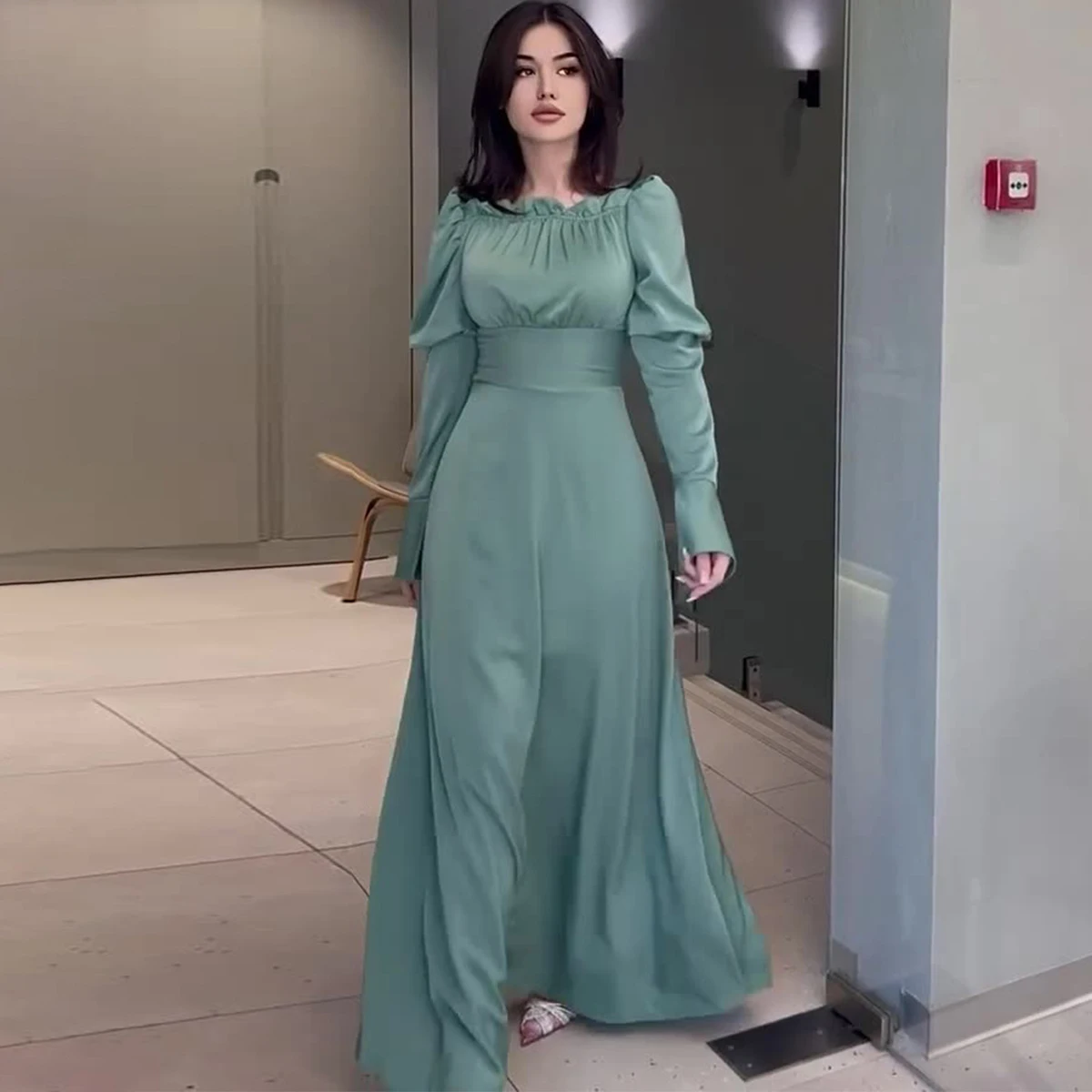 Женская планшетофон с краями auricula повседневные милые длинные волнистые платья