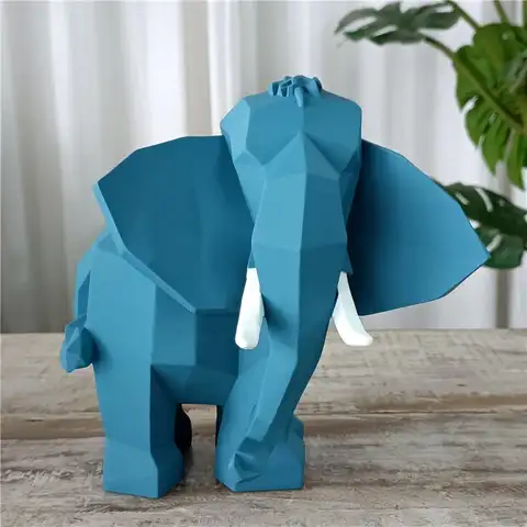 Геометрическая скульптура в виде слона, статуя абстрактного слона, домашнее животное, Саванна, украшение, гигантское существо, крафтовый де...