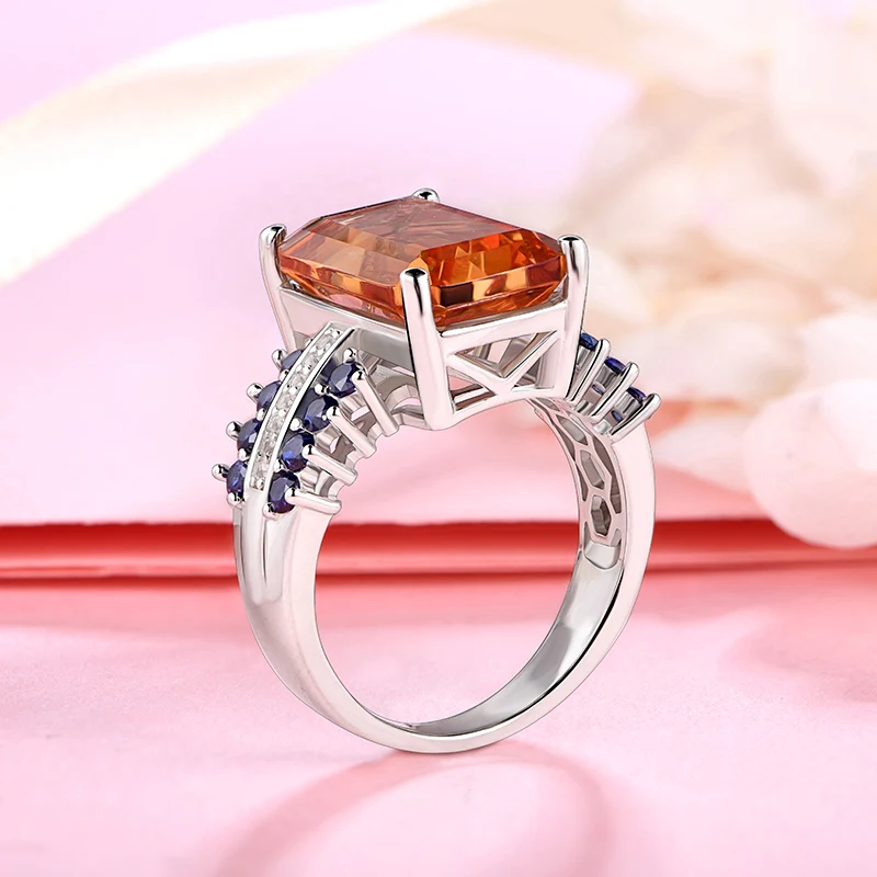 Кольцо Attagems Sultanite Diaspore Для Женщин Натуральное Серебро 925 Пробы Изумрудная Огранка