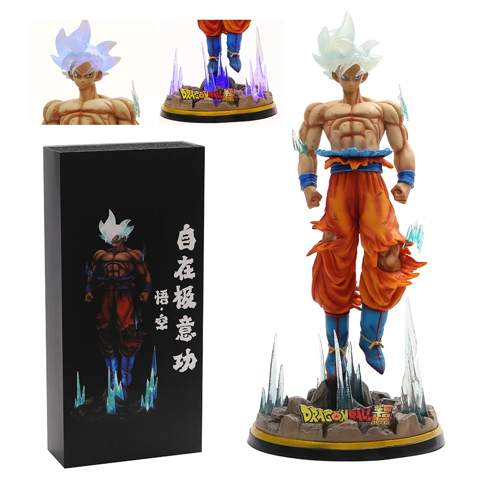 

Dragon Ball SUPER Son Goku Ultra Instinct Light Up Anime Figure Excellent Model Toy Gift Collectibles Statue Decorations