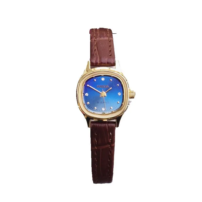 

Stock Shanghai Baoshi Haida Jixing square retro manual mechanical women's watch leather strap temperament IND wind