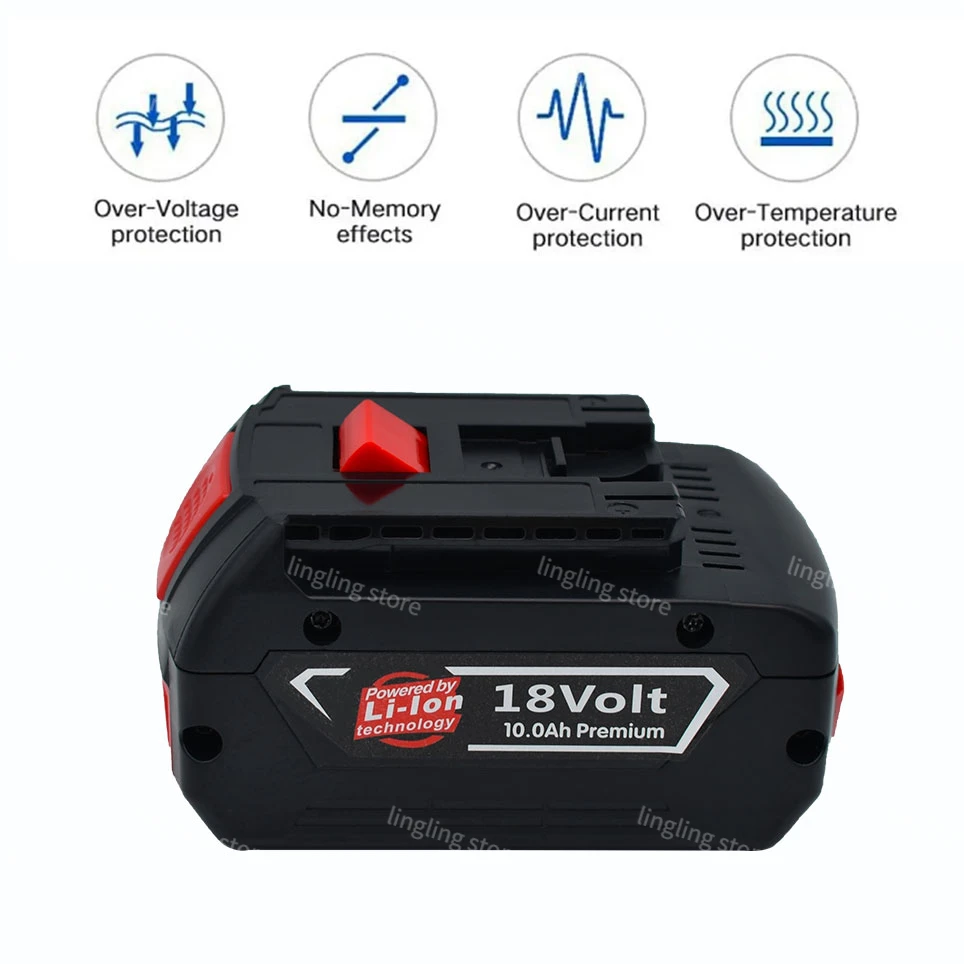 Для Bosch 18 В литий-ионная аккумуляторная батарея для портативных сменных