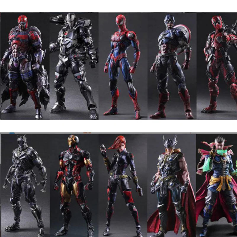 

Play Arts Marvel Captain America Black Spiderman Joker Quinn Deadpool Iron Man Wolverine Action Model Figures Toys Doll Gift