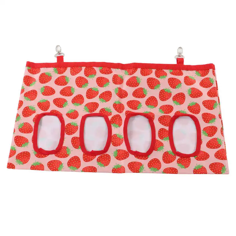 Кормушка для сена с карманом для чистки, переносная, для кроликов, с крючком и липучкой, 4 отверстия, пылезащитная, для хомяков и морских свинок.