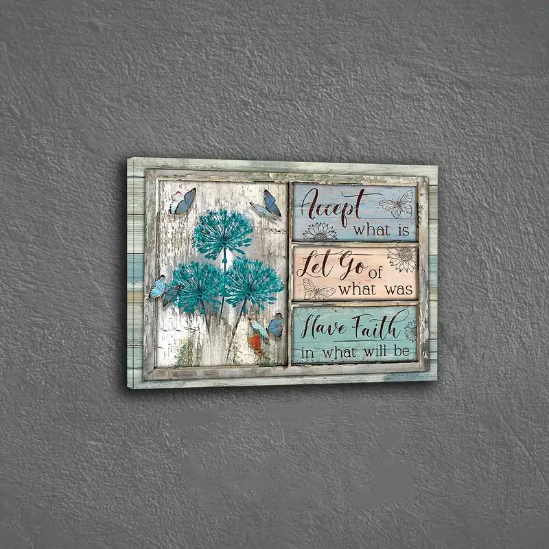 1 Шт. Железная Ферма Мотив Одуванчика Без Рамы Холст С Принтом Вертикальный