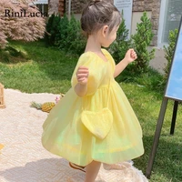 rinilucia 2022 new summer girls casual dresses kids baby puff sleeve costumes ball gown princess vestidos kids dresses for girls