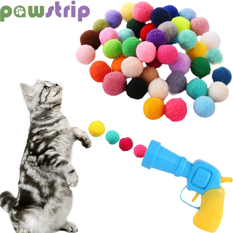 

Interactive Launch Training Cat Toys Mini Plush Ball Teaser Cat Toys Funny Bite Resistance Kitten Palying Games Toy Pet Supplies