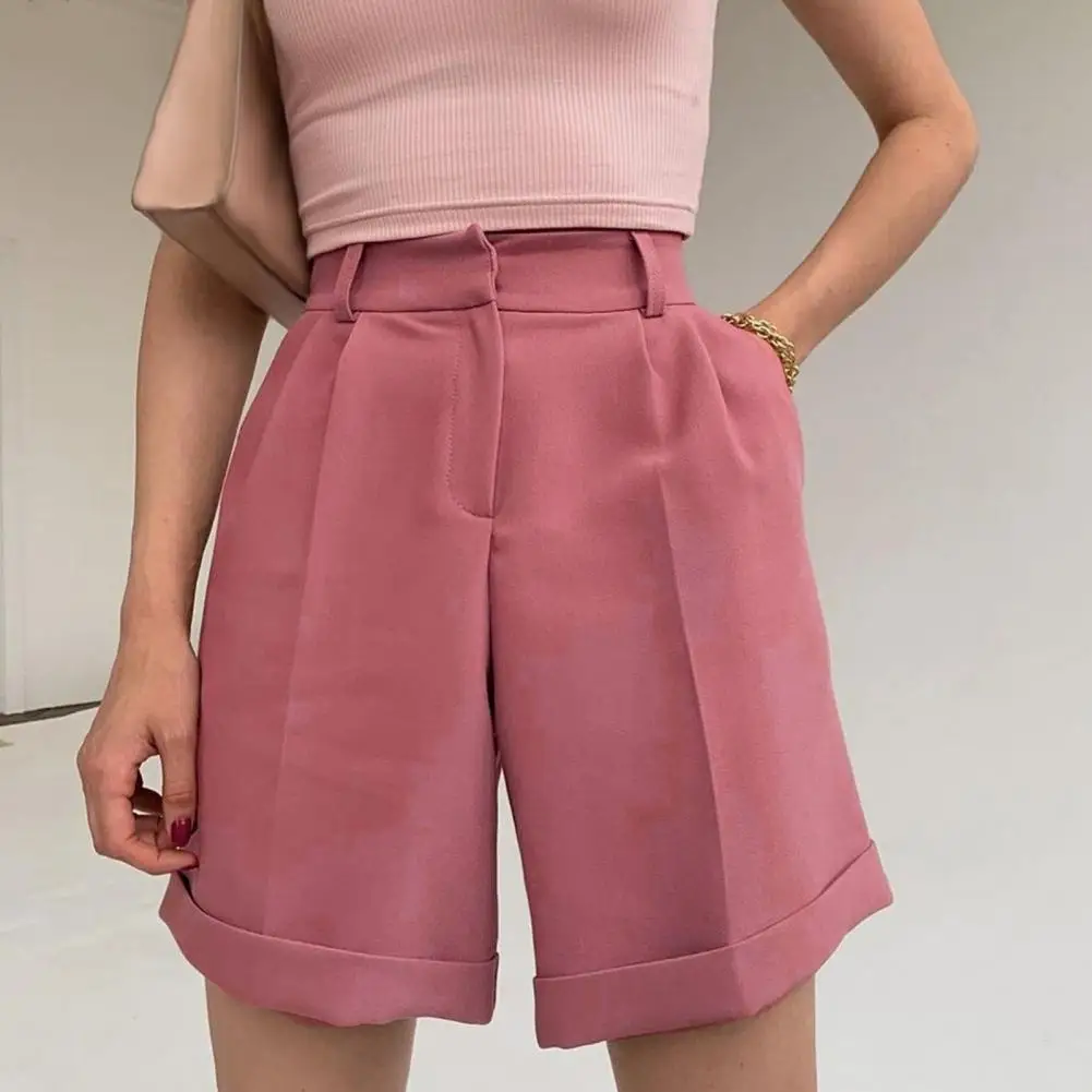 

Women's Shorts Long Vintage Casual Loose Black Classic Oversize Knee-length Shorts High Waist Summer Shorts for Women