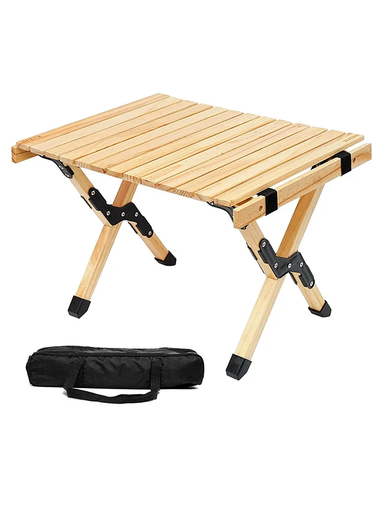 

Camping Tables Folding Picnic Table With Storage Bag Portable Outdoor Wooden Dining Table Egg Roll Folding Beach Table For