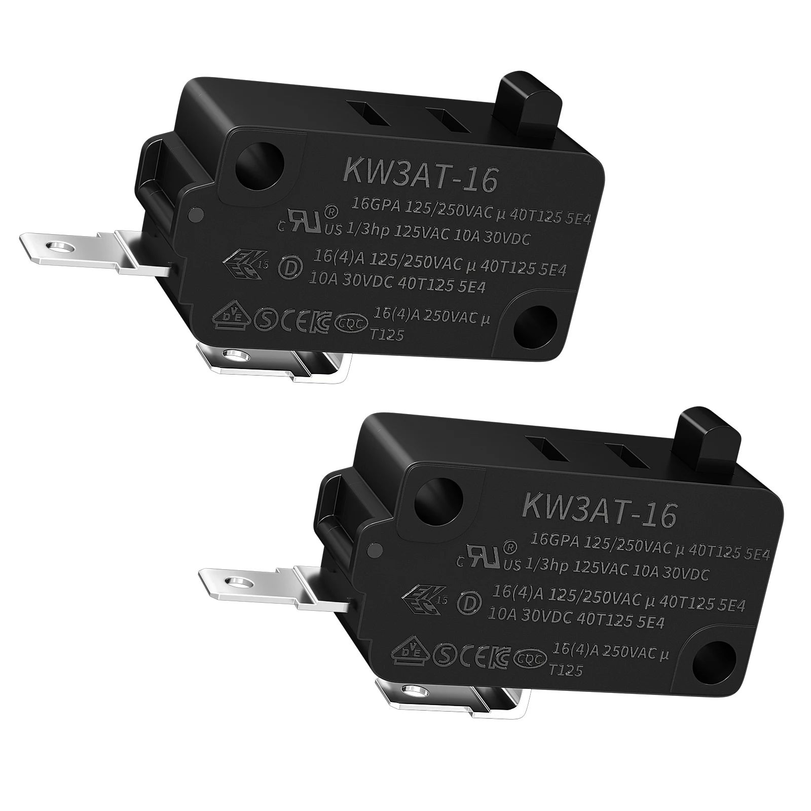 Выключатель для микроволновой печи DaiertTek KW3AT, микровыключатель, нормально закрытый, 16 А, 125 В переменного тока/250 В переменного тока, T125, для Kenmore, 2 шт.