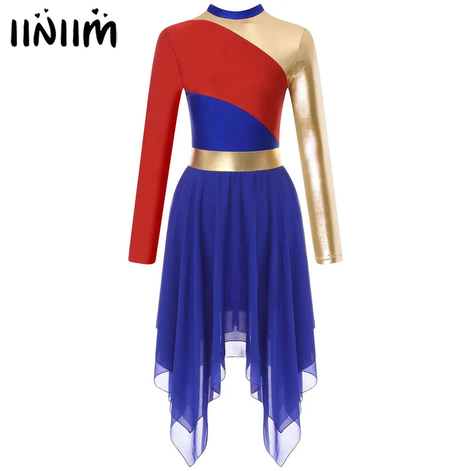 

Женский современный Lyrical костюм для бальных танцев, поклонения поклонам, лоскутное платье с длинным рукавом, платья для литарского вальса, церкви, танцев