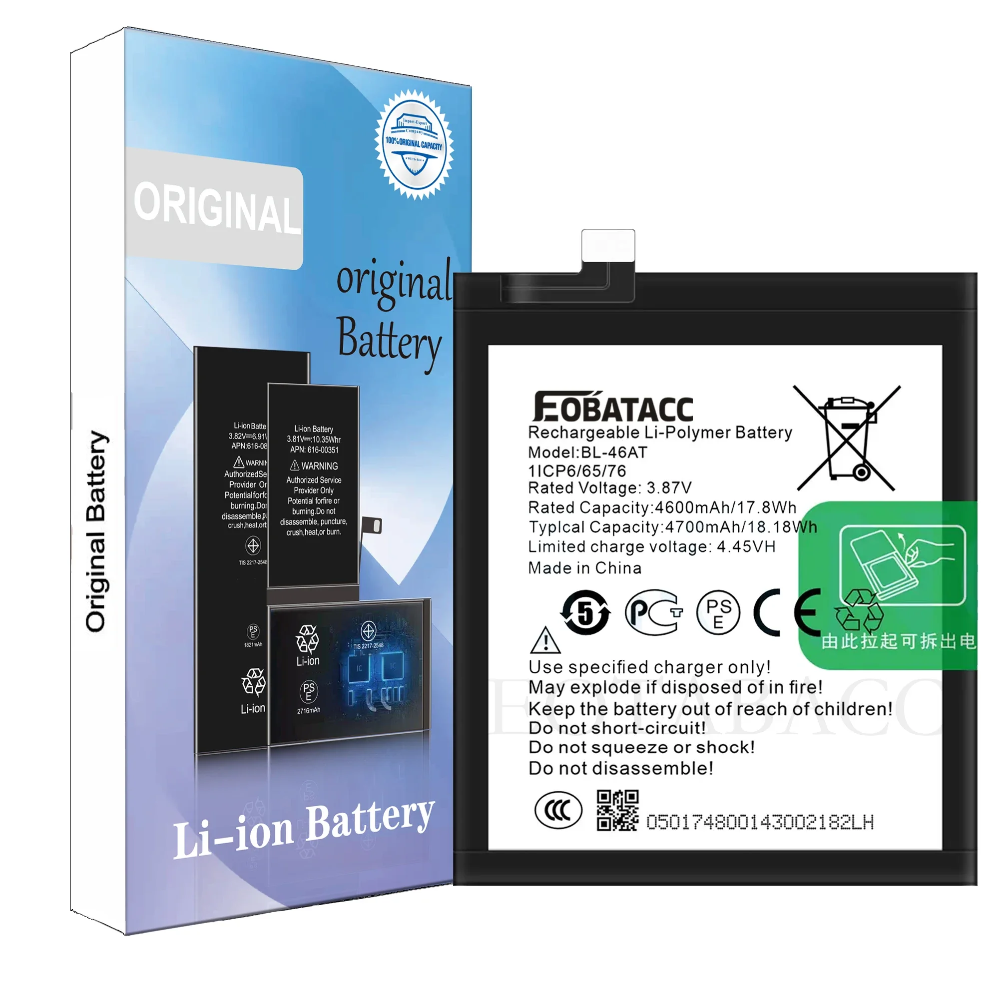 EOTABACC High Quality 100% Original BL-46AT Battery For Tecno Phantom X/AC8 Phone Battery+Tools