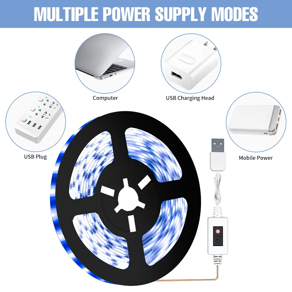 Светодиодная лента гибкая светодиодная лампа для шкафа Диодная подсветка USB
