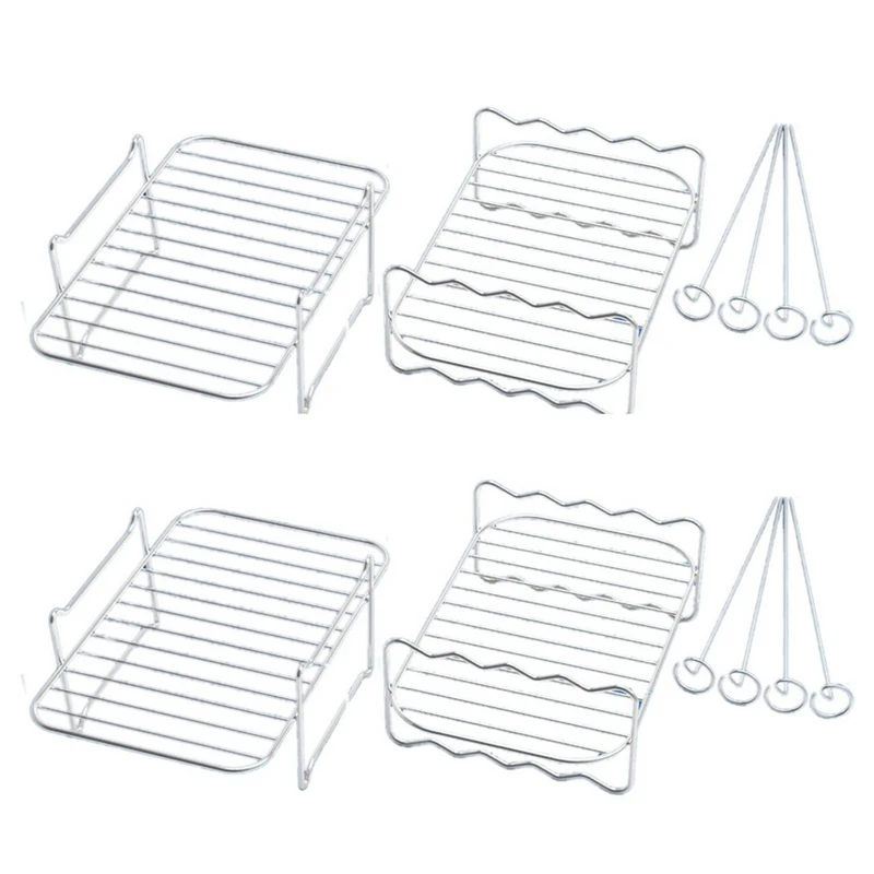 

2x стойка для фритюрницы с двойной корзиной, многоярусная стойка для фритюрницы, для Ninja Foodi DZ201 DZ40, двойная корзина, Воздушная фритюрница