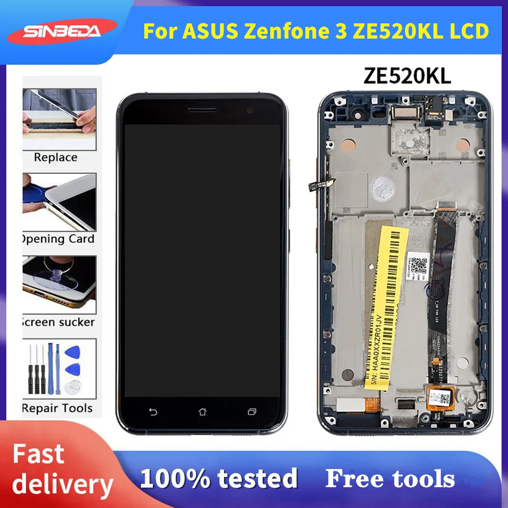 

Оригинальный ЖК-дисплей для ASUS Zenfone 3 ZE520KL, сенсорный экран с рамкой для ASUS Zenfone 3 ZE520KL LCD Z017D Z017DA Z017DB